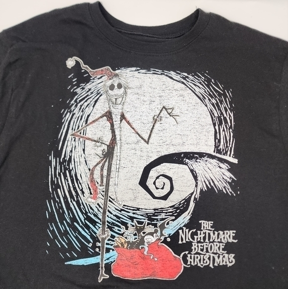 Disney Tim Burton's The Nightmare Before Christmas Large Black Crop‎ Top NWT - Picture 1 of 9